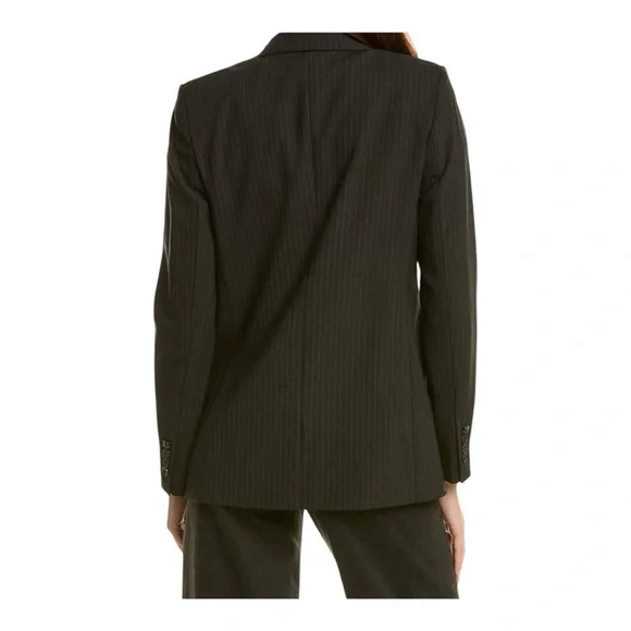 THE KOOPLES Women’s Black striped wool-blend fitted single breasted suit jacket